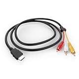 HDMI to RCA Cable, 1080P 5ft/1.5m HDMI Male to 3-RCA Video Audio AV Cable Connector Adapter Transmitter for TV HDTV DVD(NO Signal Conversion Function)