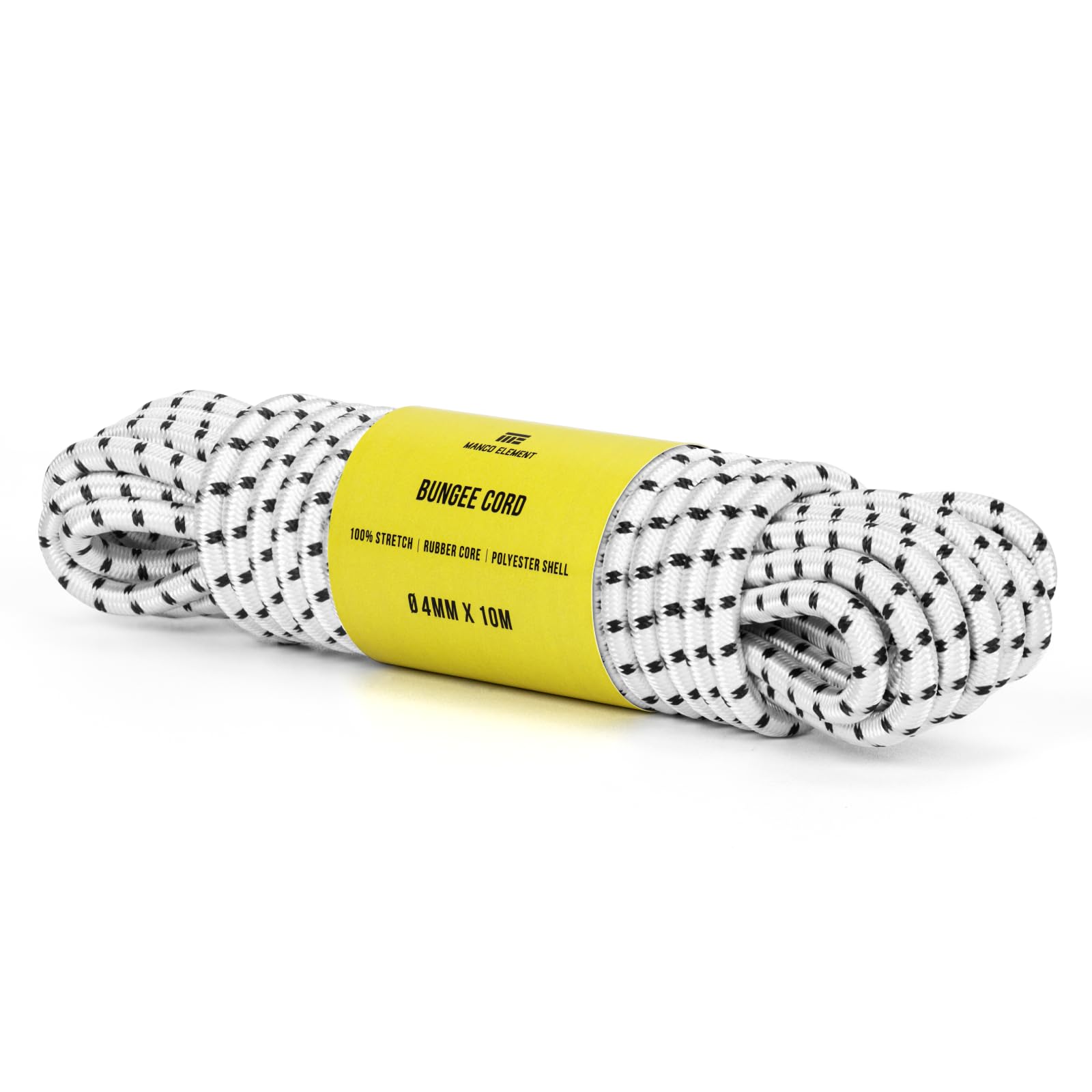 Manco Element White/Black Bungee Cord 4Mm X 10M Elastic Cord Shock Cord