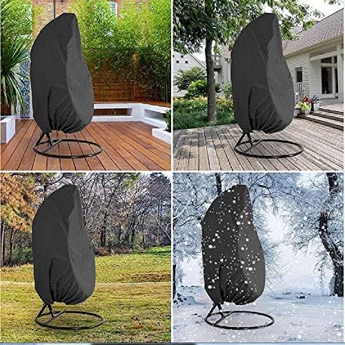 Miniatura 7 de Funda impermeable para silla colgante de patio, funda de silla colgante, tela Oxford resistente para sillas de huevos de patio con cordón, muebles