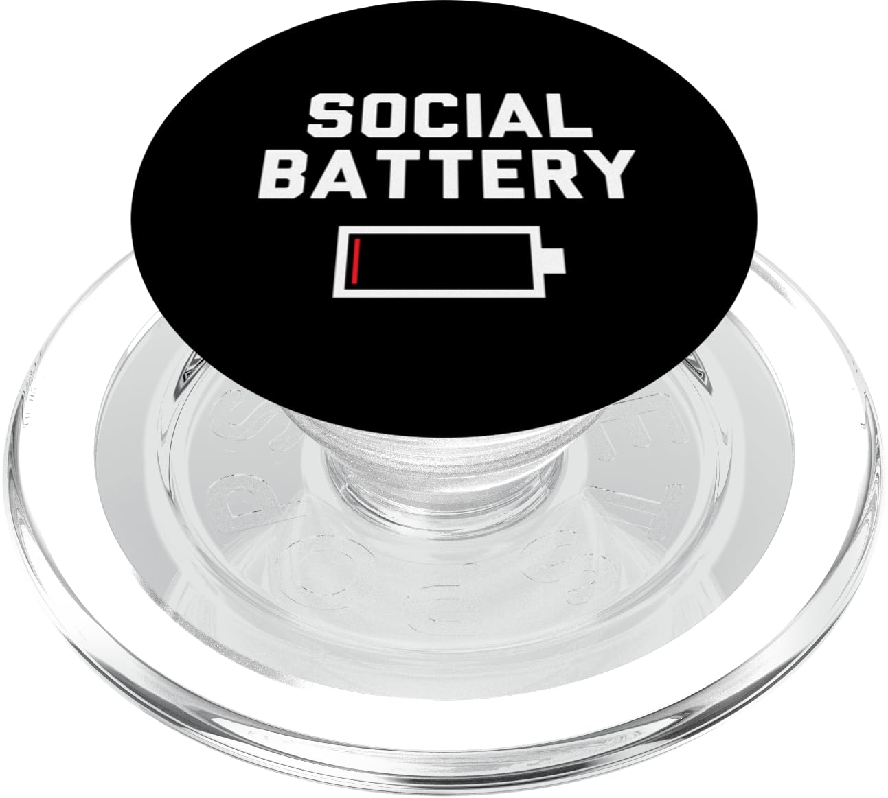 Social Battery Depleted 1% battery icon PopSockets MagSafe PopGrip for iPhone