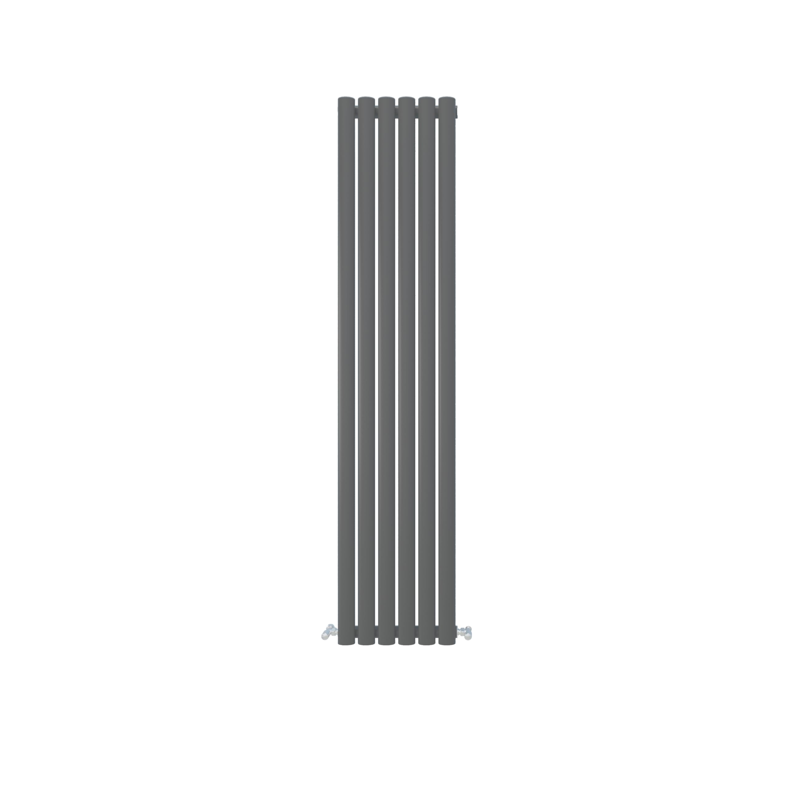 Sline Sanitary Anthracite Vertical Designer Oval Column Radiator, Oval Radiator 1600×354Mm Single Panel Modern Radiator For Bathroom/Living Room, Central Heating Rads, Amazon Radiator Wall Mounted