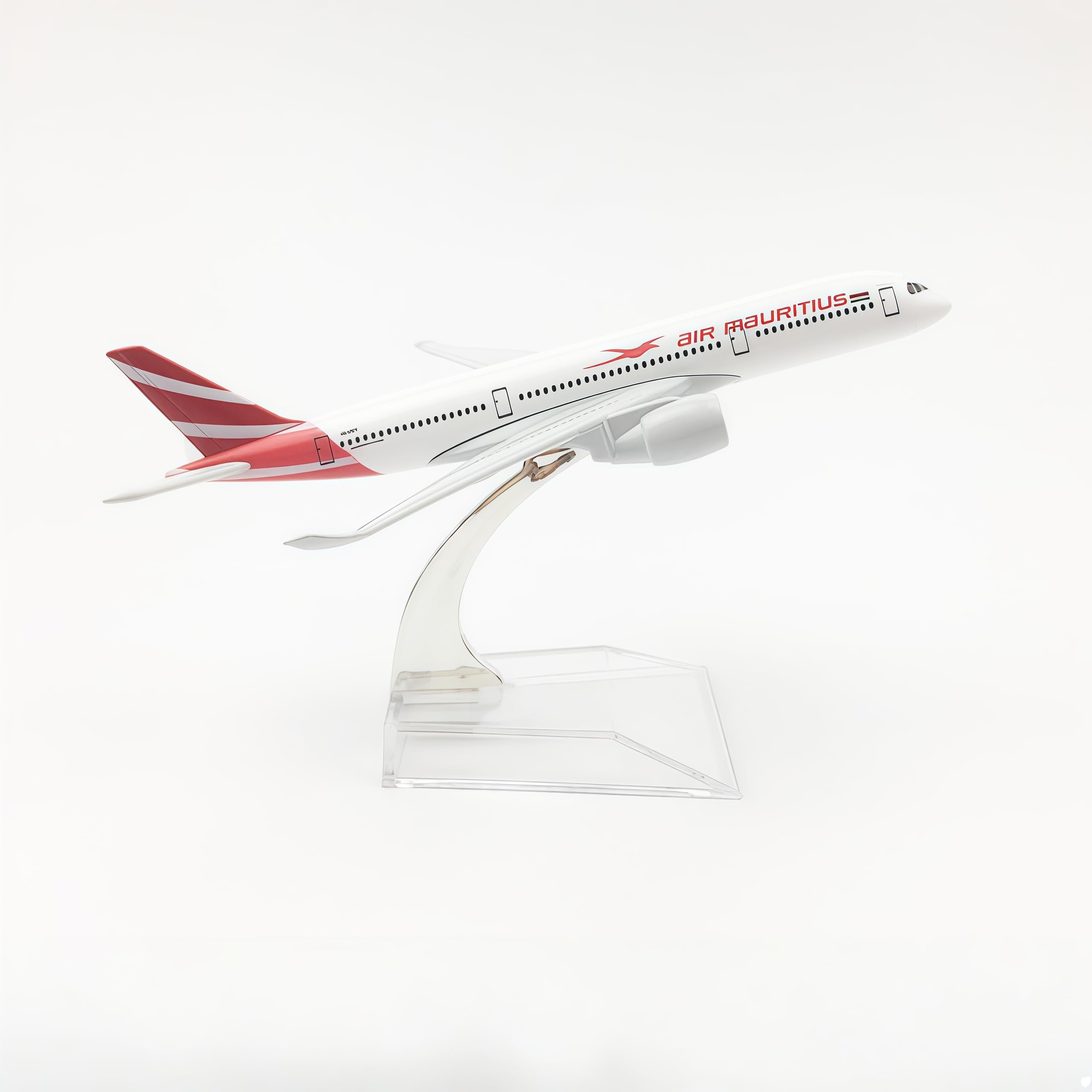 LGSRSNXHTX 16cm Model Plane 1/400 Diecast Metal Airplane Model Mauritius A350 with Stand Aircraft Collectible for Aviation Enthusiasts,Desktop Decor Gift for Adult