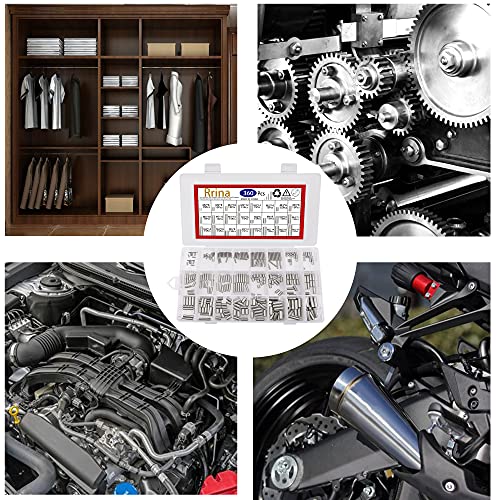 Rrina 360Pcs 304 Stainless Steel Dowel Pin Shelf Support Peg Pin Rod Fasten Elements Assortment Kit, 24 Sizes M2 M3 M4 M5 #TOP4
