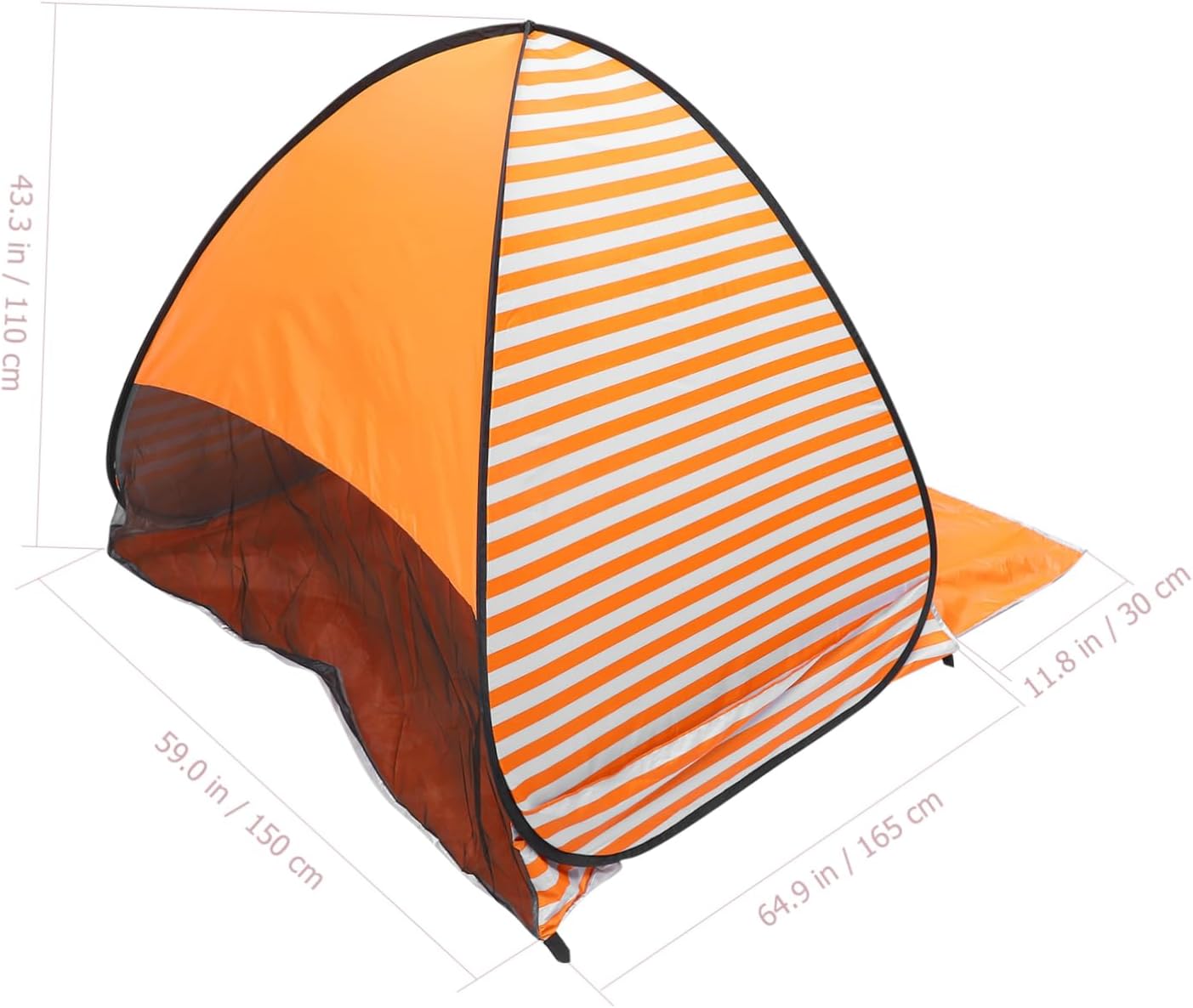 balacoo 1set Striped Pattern Automatic Camping Tent Easy Setup for Outdoor Activities for Beach and Hiking Accommodates Persons