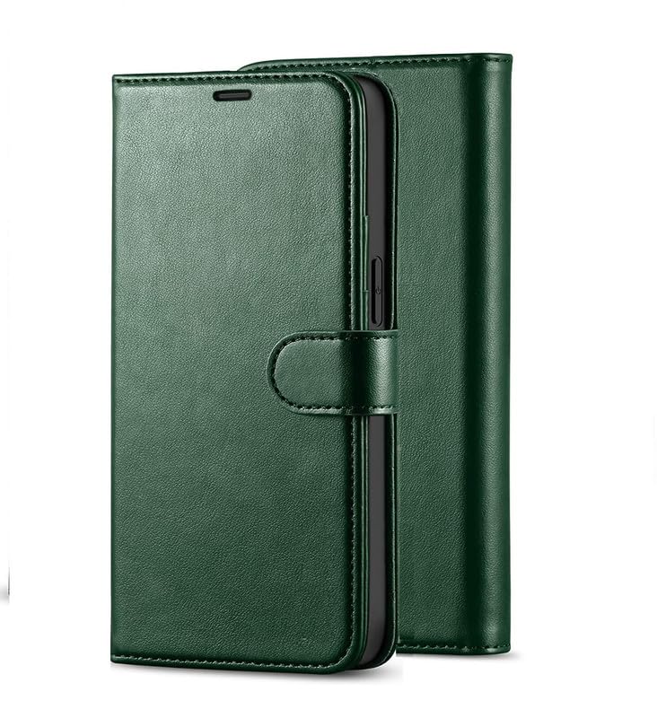 Image of ClickCase Vintage Series for Motorola Moto G05 Leather Wallet Flip Case Kick Stand Magnetic Closure Flip Cover for Motorola Moto G05 (Green)