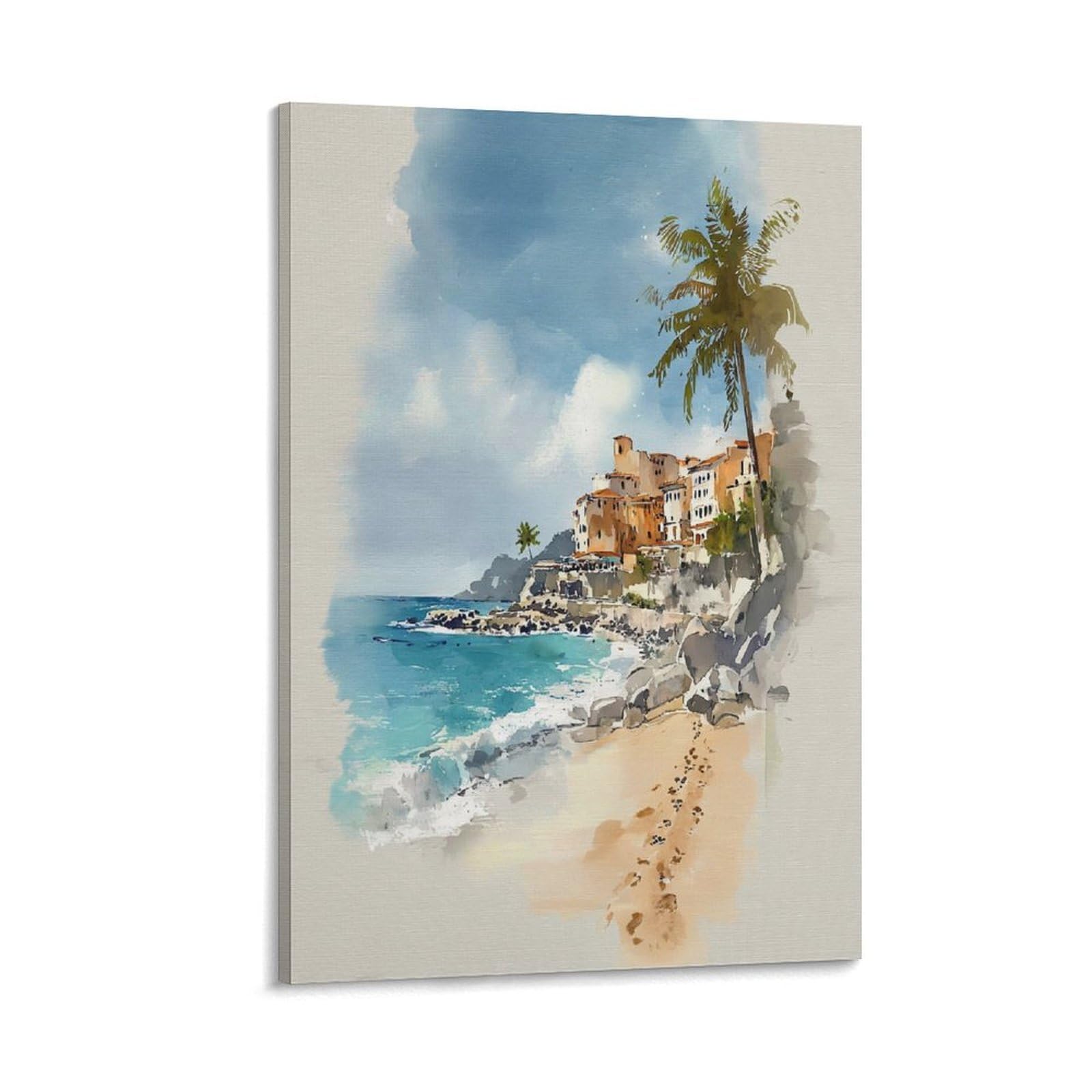 Playa Del 24x36inch(60x90cm) Vintage Travel Poster Watercolor Canvas Art