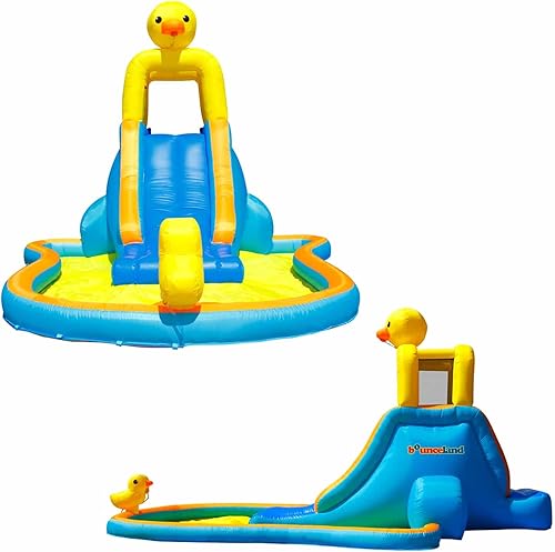 Miniatura 2 de Bounceland Tobogán acuático Ducky Splash con piscina, 16.2 pies de largo x 10 pies de ancho x 8.6 pies de alto, soplador fuerte UL incluido, piscina