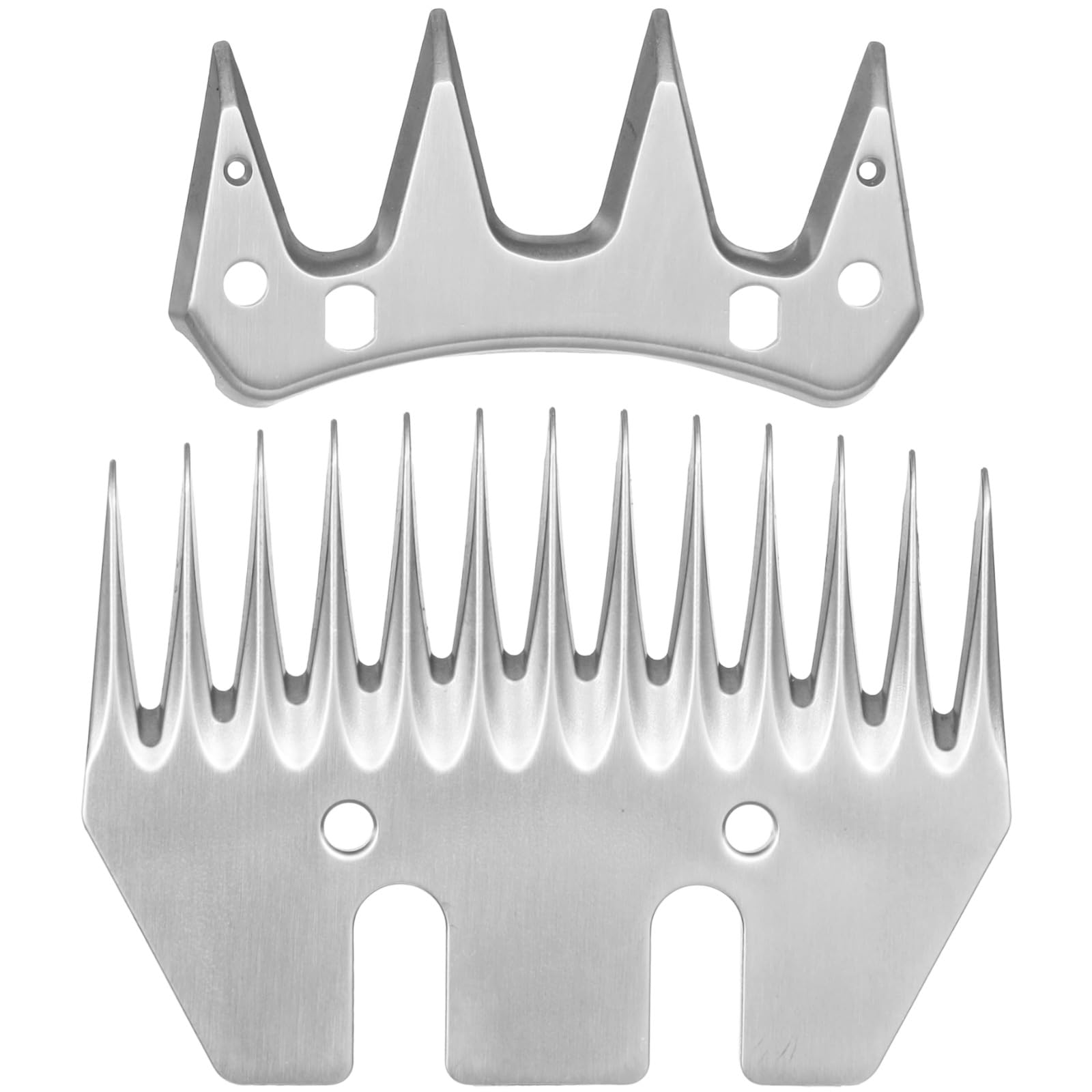 2 STK. Schafscherklingen Ersatzklingen, 13-Zahn- und 4-Zahn-Schermesser, Scherblätter mit hoher Härte für präzise Schurarbeiten an Schafen, Alpakas, Ziegen und mehr, Set, Silber