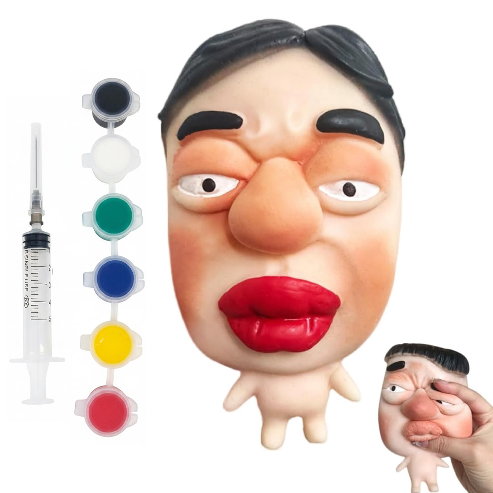 Pimple Popping Toy, Fillable Silicone Pimple Popper Squeeze Fidget Toys, DIY Face Pimple Popping Kit with Pigment, Soft Sensory Play Toy, Funny Novelty Gifts for Kids Adults (A)
