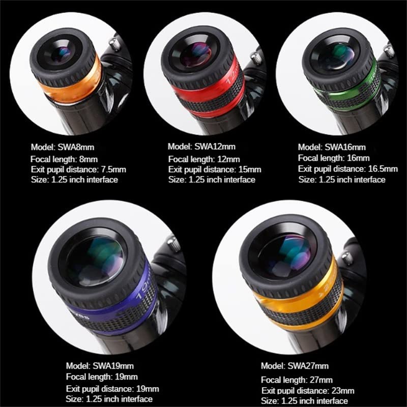 Ocular de 1,25 pulgadas acromático con gran angular de 70 grados para telescopios 4