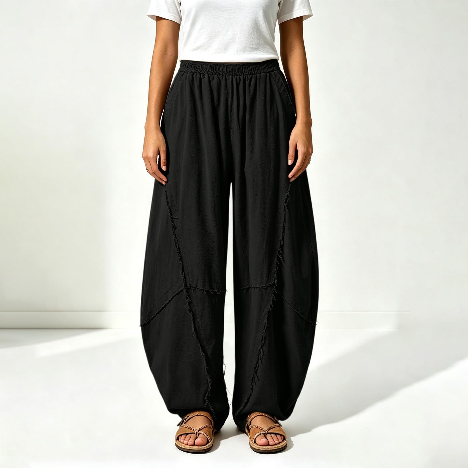 Pantalon d'été pour femme - Avec poches - Léger et respirant