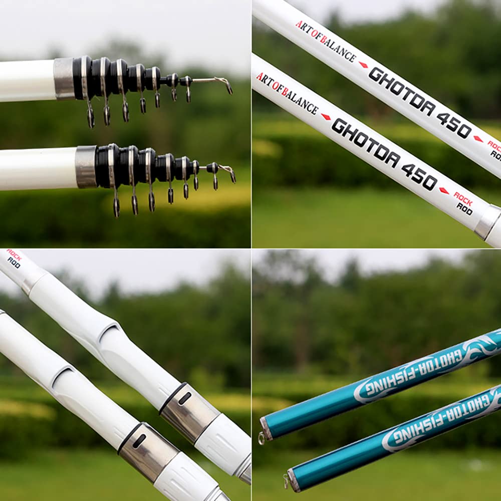 Canna da Pesca 1 pz Canna da Pesca telescopica 3.6/4,5/5.4/6,3 m di Viaggio di Pesca a filatura Ultraleggera di Carbonio Alto canne da Pesca(6.3 m)