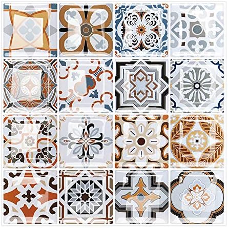 Peel and Stick Backsplash Tile for Kitchen, Kitchen Backsplash Peel and Stick in Olivy Moroccan Design (10 Sheets 10"x10")