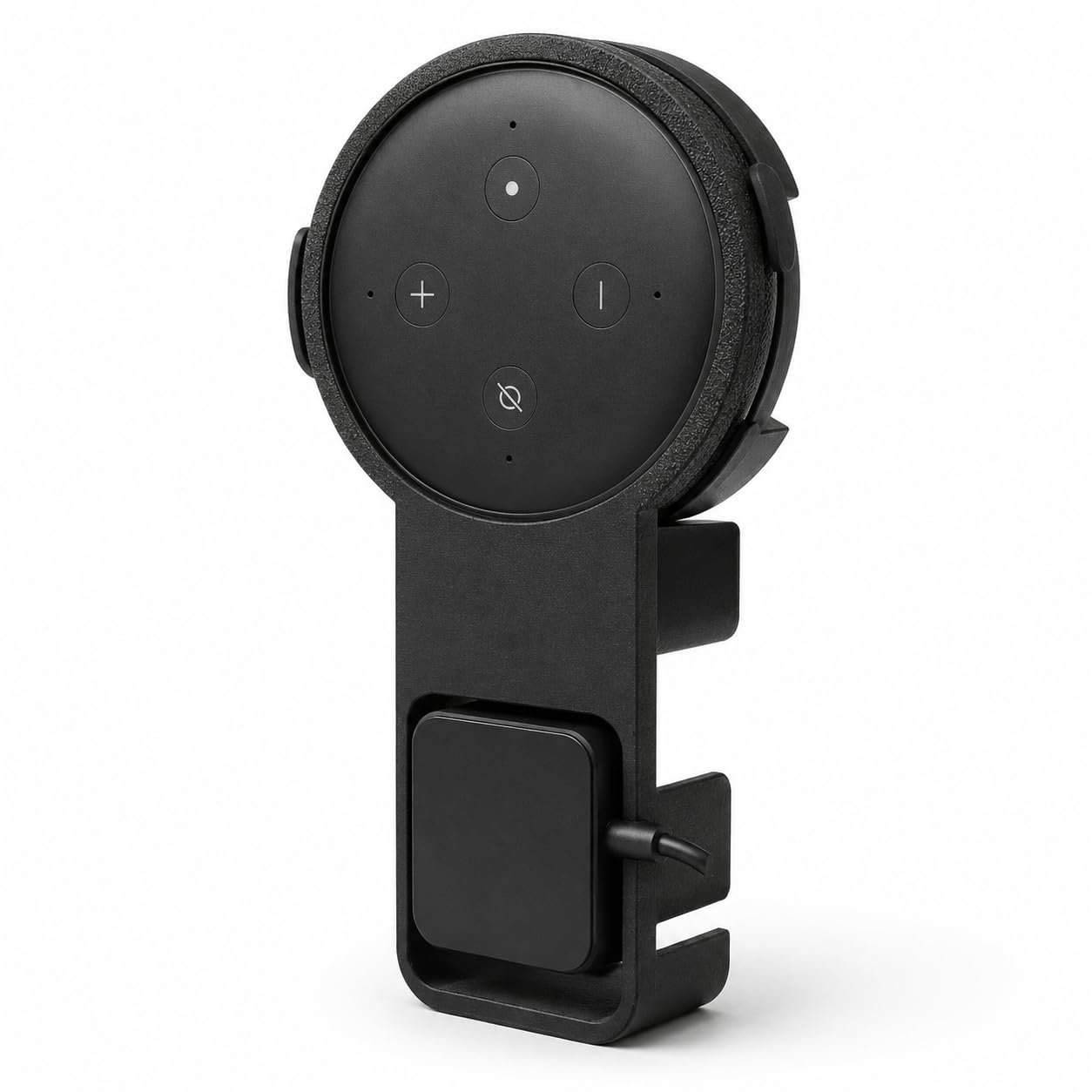 Soporte para Echo Dot 3a generación, Soporte de Enchufe para Altavoz Inteligente Alexa, sin Tornillos ni Cables a la Vista, instalación en Segundos, no obstruye el Sonido, Negro Mate, Regalo Original
