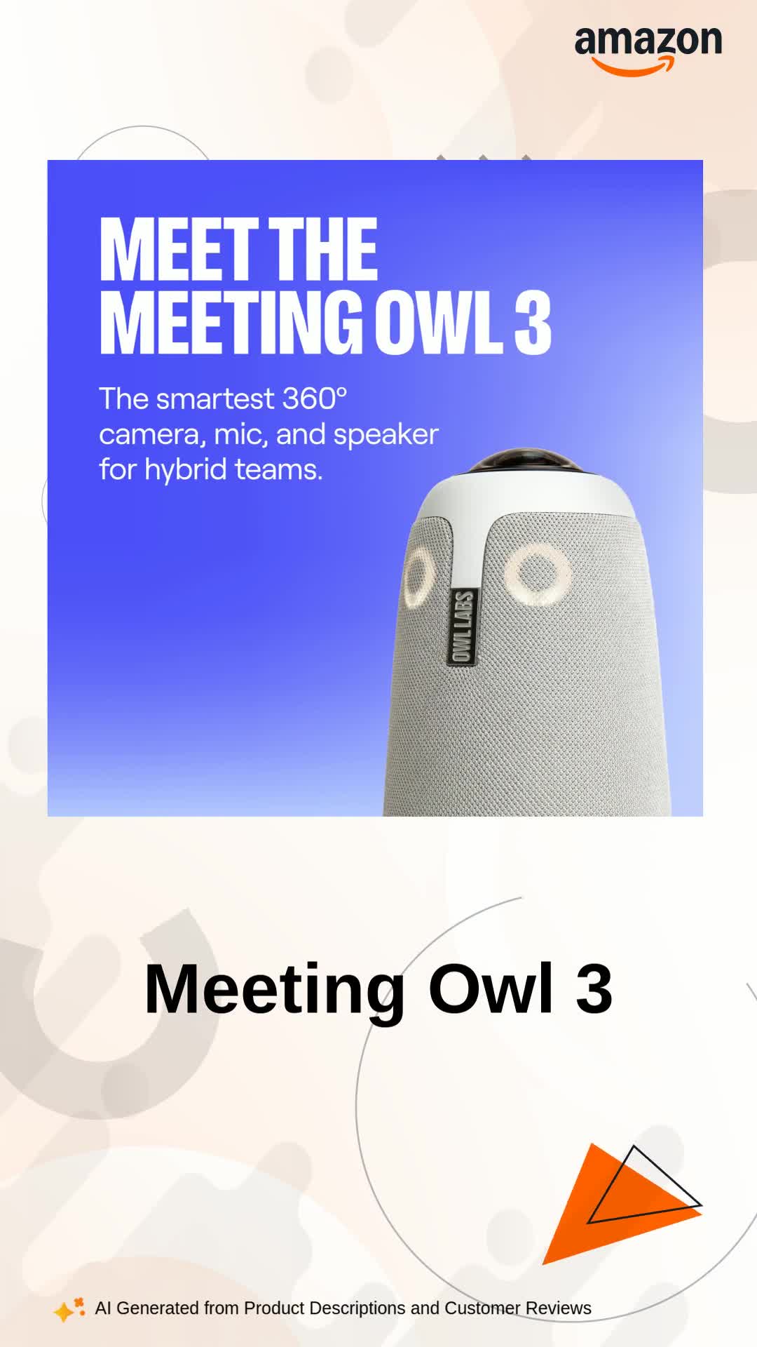Meeting Owl 3 360-Degree 1080p HD Smart Video Conference Camera