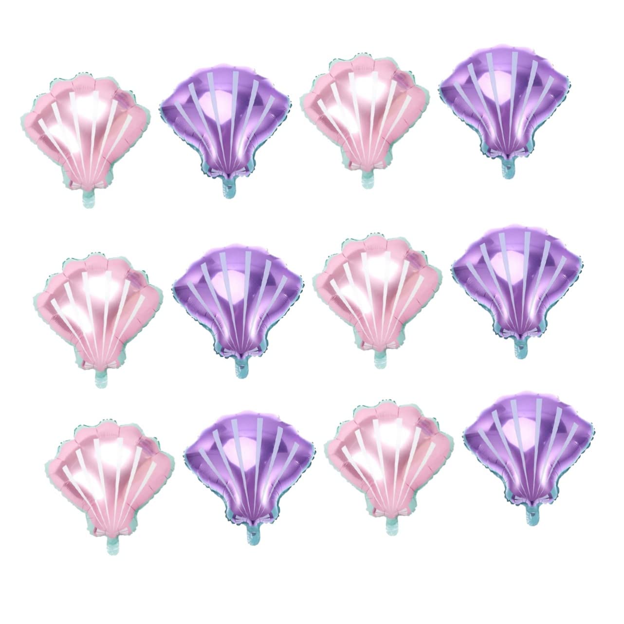 YARNOW 12pcs Shells Balloons Aluminum Foil Beach Themed Party Supplies Shells Balloons for Birthday Wedding Decorations under The Sea Theme