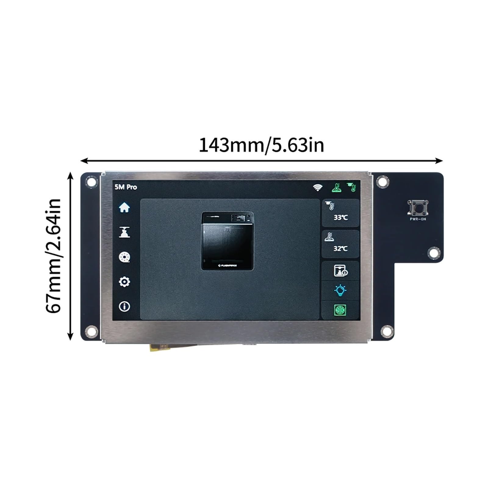 Schermo Touch 4.3 Pollici Compatibile Con Flashforge AD5M Pro | Stampa 3D, display nitido, controllo touch fluido, installazione semplice, accessorio sostitutivo