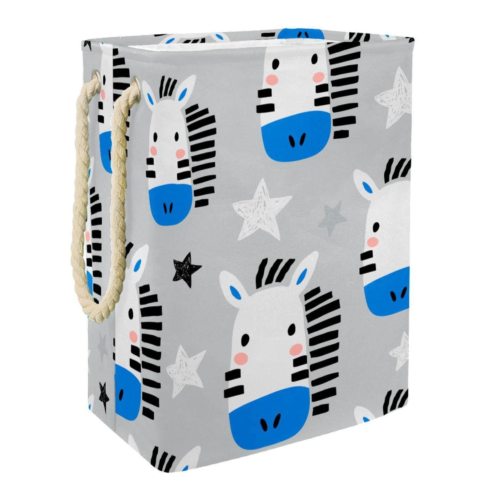 Panier à linge zèbre imperméable et grand bac de rangement enfant pliable à poignée