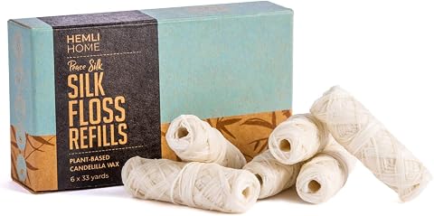 Biodegradable Silk Dental Floss Refill - 6 Pack, Organic, Compostable, Mint Scen
