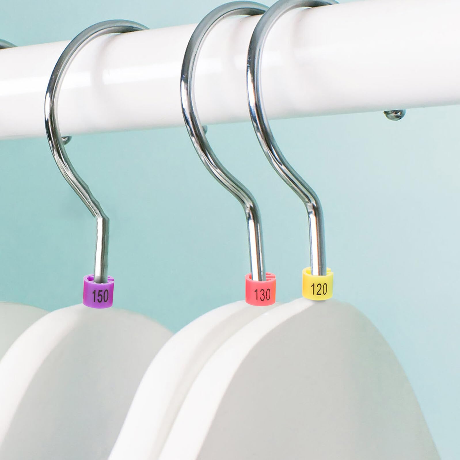 Größenringe zum Schutz der Kleidung für Kleiderbügel aus Kunststoff 160 Stück Rund Widerstandsfähig für Einzelhandel und Zuhause