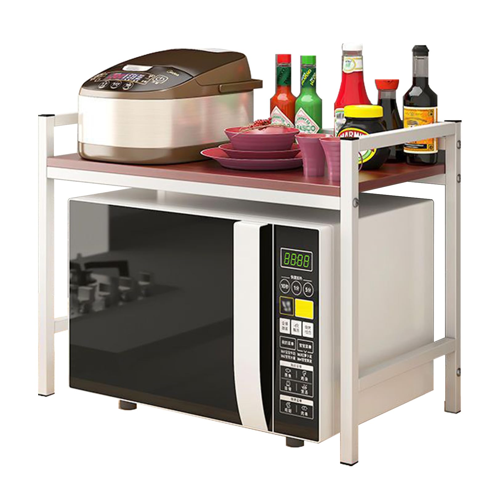 GLJTUO Double Kitchen rage Rack - Coffee & Food rage Cabinet - Space-Saving Kitchen Shelf for Efficient nization and Easy Access