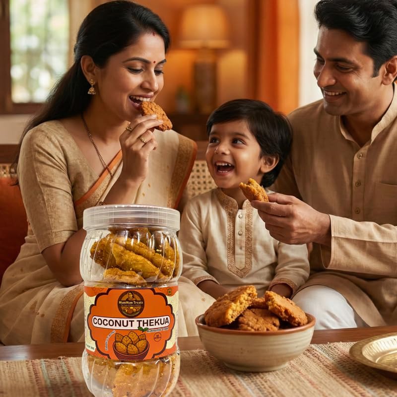 Image of MumMum Treats Coconut Thekua 350g | Bihari Traditional Mithai | Handcrafted Sweet Snack Made with Jaggery