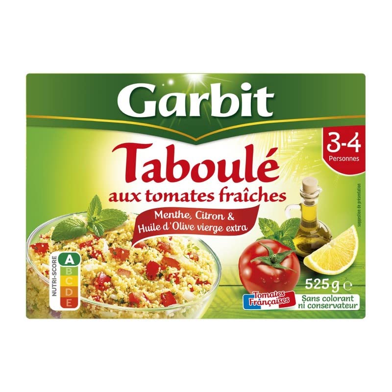 GARBIT - Tabouléaux Dés De Tomates Fraiches Citron Menthe 3/4 Personnes 525G - ( Lot De 4 )