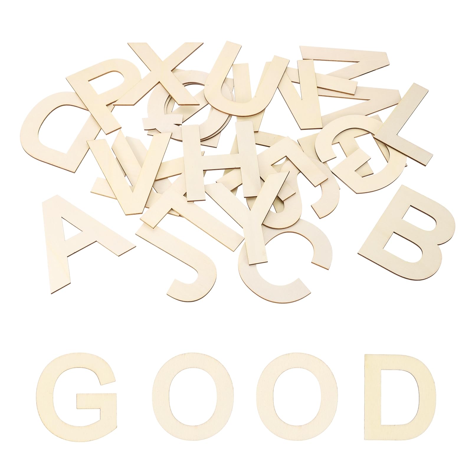 sourcing map 26 Pcs Wooden Letters 3.93"/10CM Wooden Letter for Crafts Unfinished Block Letters for Home Decorations DIY Wall Decor Spelling Learning