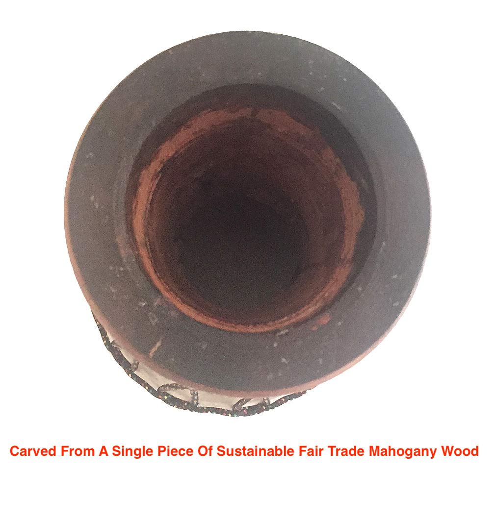 Djembe Drum Solid Wood Deep Carved Bongo Congo African Drum - 12" HIGH MED SIZE - Professional Quality - NOT MADE IN CHINA - JIVE BRAND (Elephant)