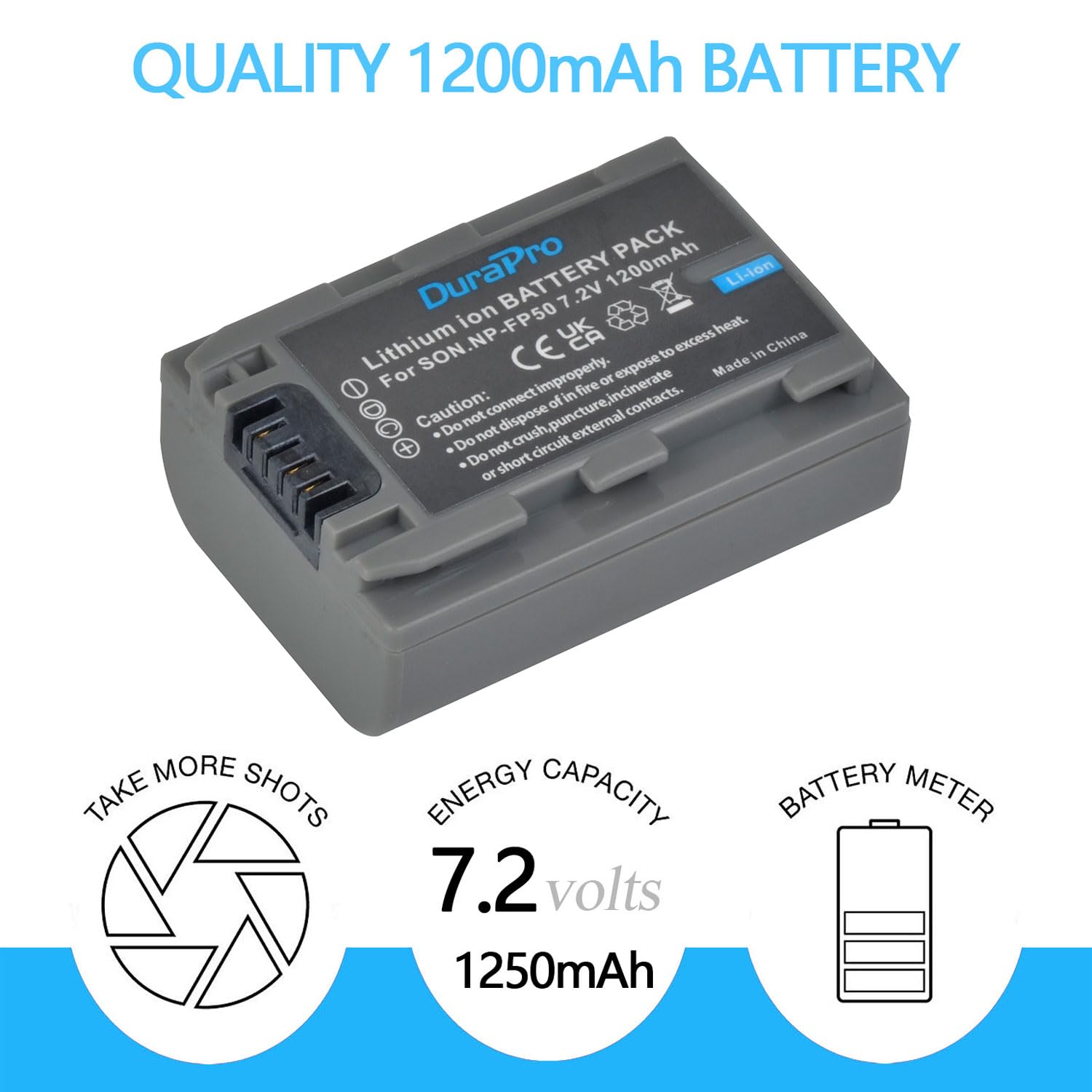 DuraPro 2 batterie NP-FP50 + caricatore LCD Dual USB per Sony NP-FP50 NP-FP30 DCR-DVD203E, DCR-DVD205, DCR-DVD205E, DCR-DVD304E, DCR-DVD305, DCR-DVD305E, DCR-DVD403, DCR-HC96 DCR-SR30 DCR-SR40