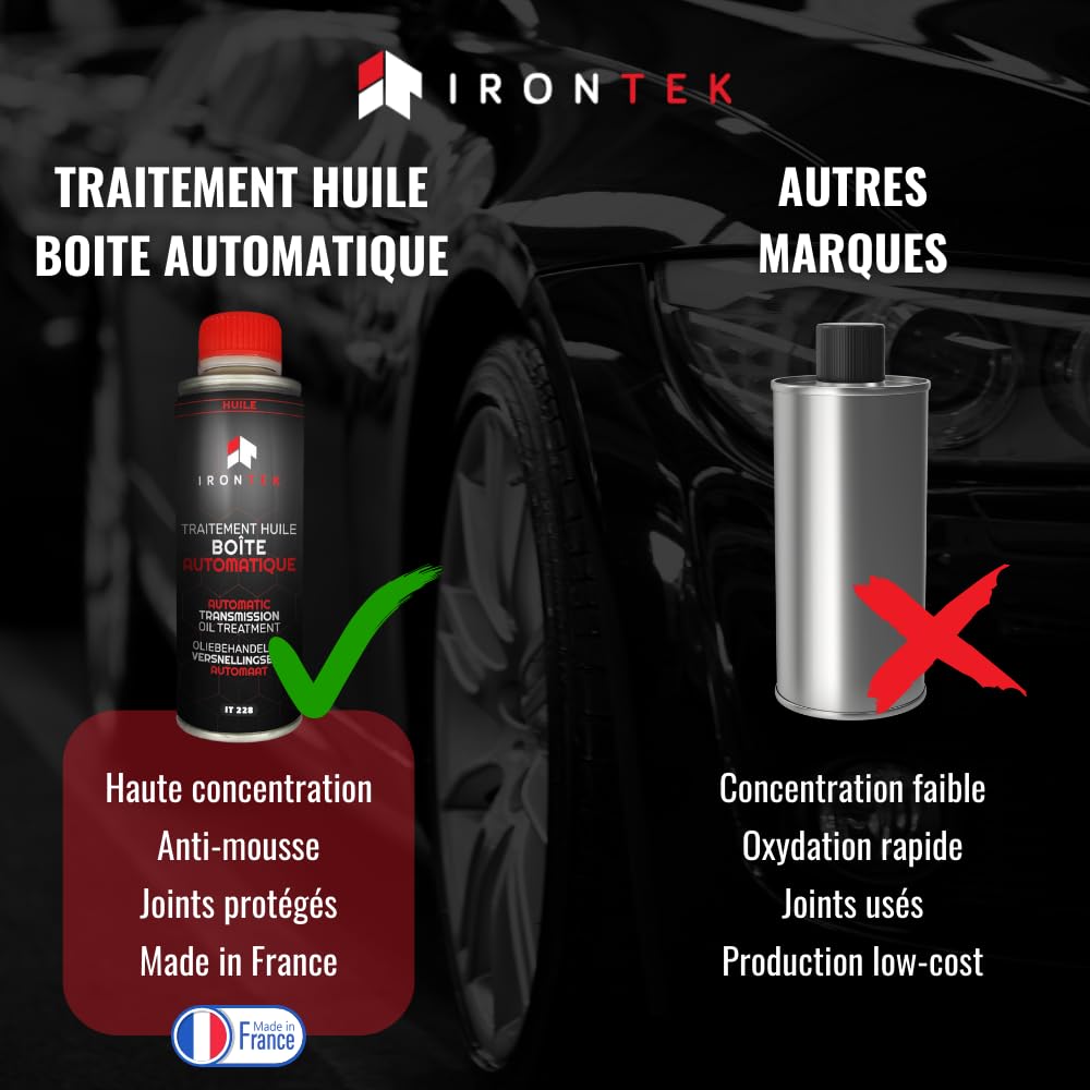 Traitement Huile Boîte Automatique ATF 375ml - IRONTEK | IT228 | Anti-Oxydation | Protège Joints | Améliore Fluidité & Longévité