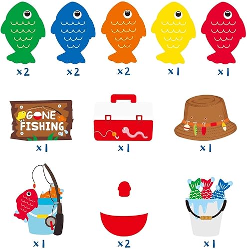 Miniatura 3 de Decoraciones de fiesta de pesca de 30 unidades, pancarta de pesca colgante de remolino, serpentinas de techo, pequeño pescador, el grande,