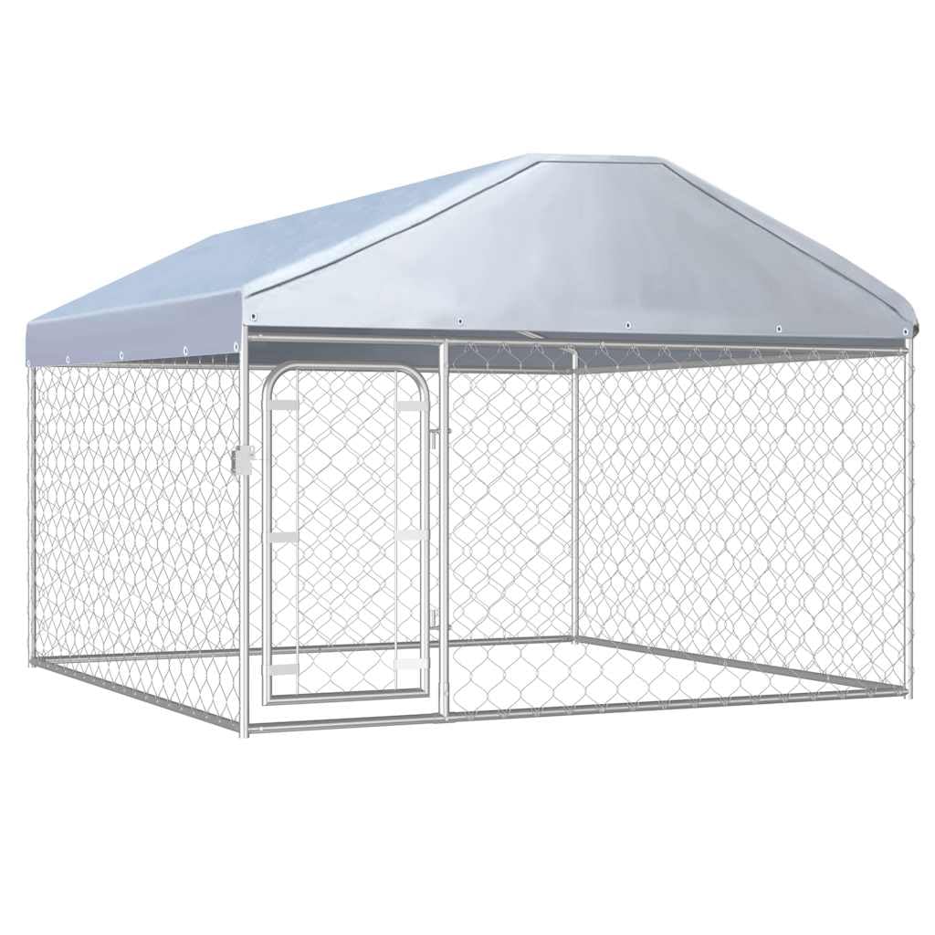 vidaXL Chenil d'Extérieur avec Toit pour Chiens 2x2x1,35 cm Enclos Cage Niche