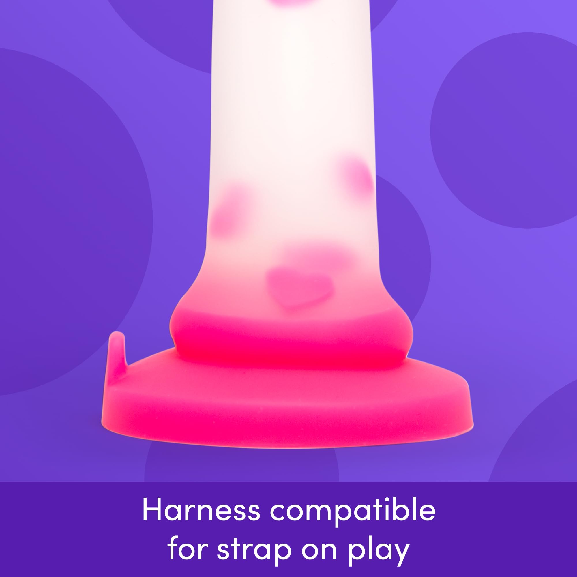 Lovehoney Heart Realistic Dildo | 8 Inch Suction Cup Dildo for Women | Liquid Silicone Curved Strap On Harness Compatible | Curved G Spot Stimulator | Adult Sex Toys for Couples | Clear & Pink