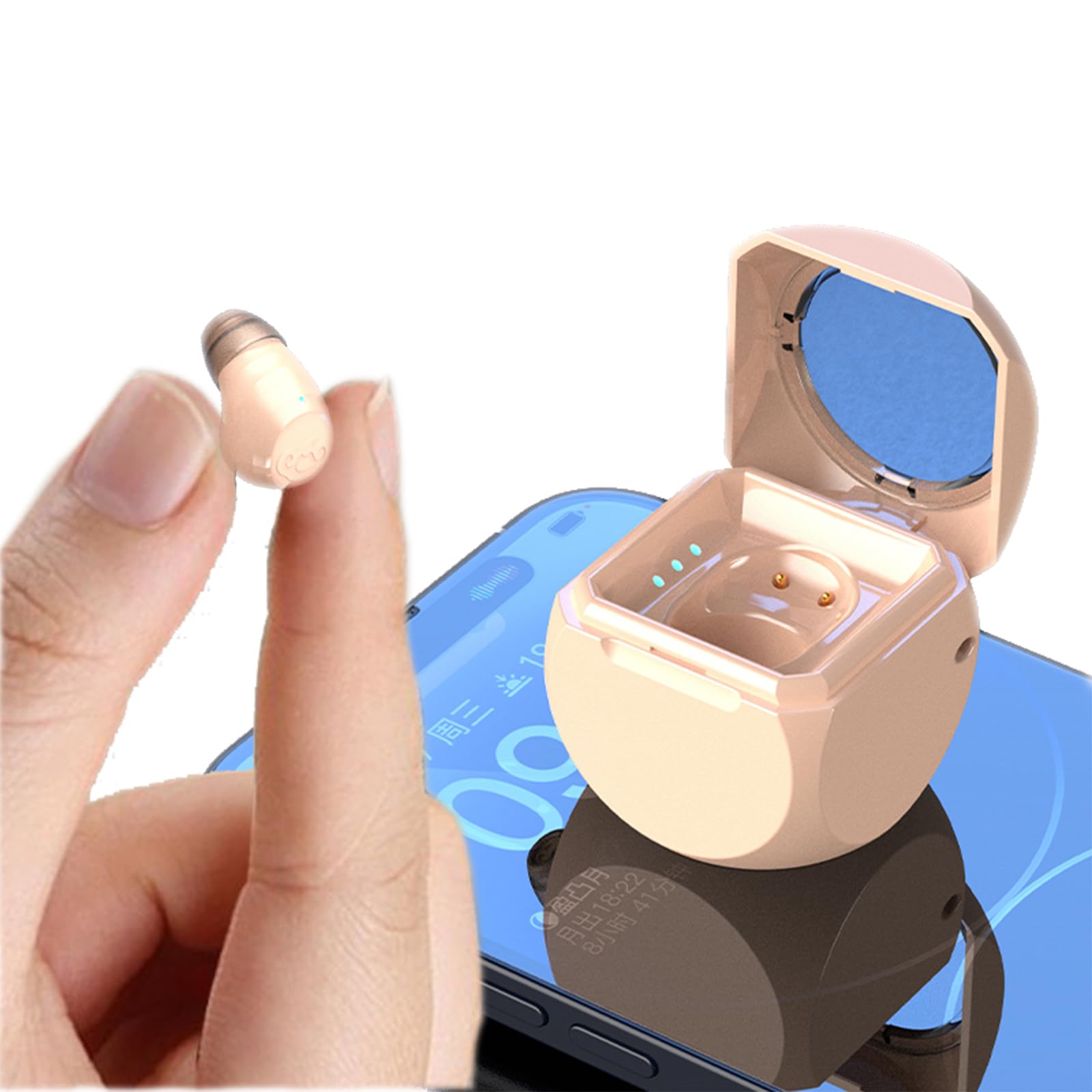 Small Mini Invisible Earbuds Bluetooth Earbud Wireless Smallest Micro Ear Bud Tiny Discreet Earbuds for Small Ears Ear Canals Mini Invisible Ear Buds Invisible Discreet Headphones