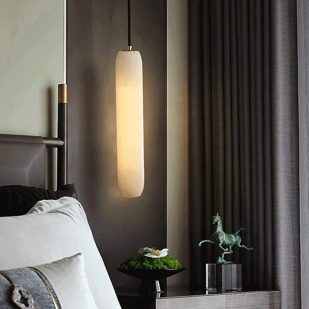 Lámpara colgante de mármol E14 1 lámpara simple de latón de lujo lámpara colgante de latón para restaurante, bar, isla, decoración de mesita de noche, lámpara colgante de techo