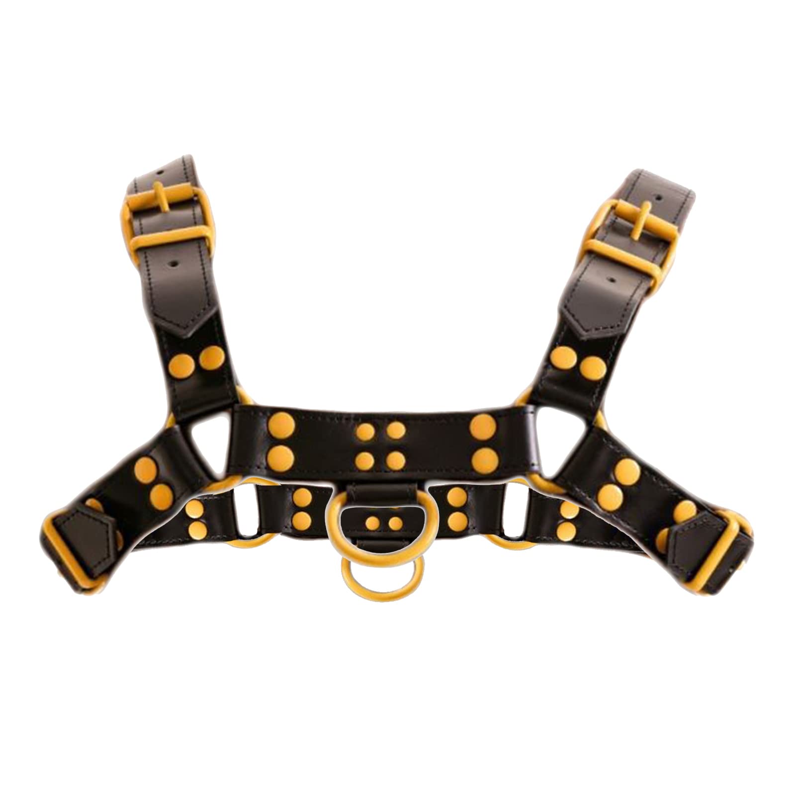 Harnais de Poitrine Lingerie pour Hommes Ceinture en Cuir PU Bretelles Réglables Sangles Métal Seins Ouverte Bandage avec Anneau à Boucle