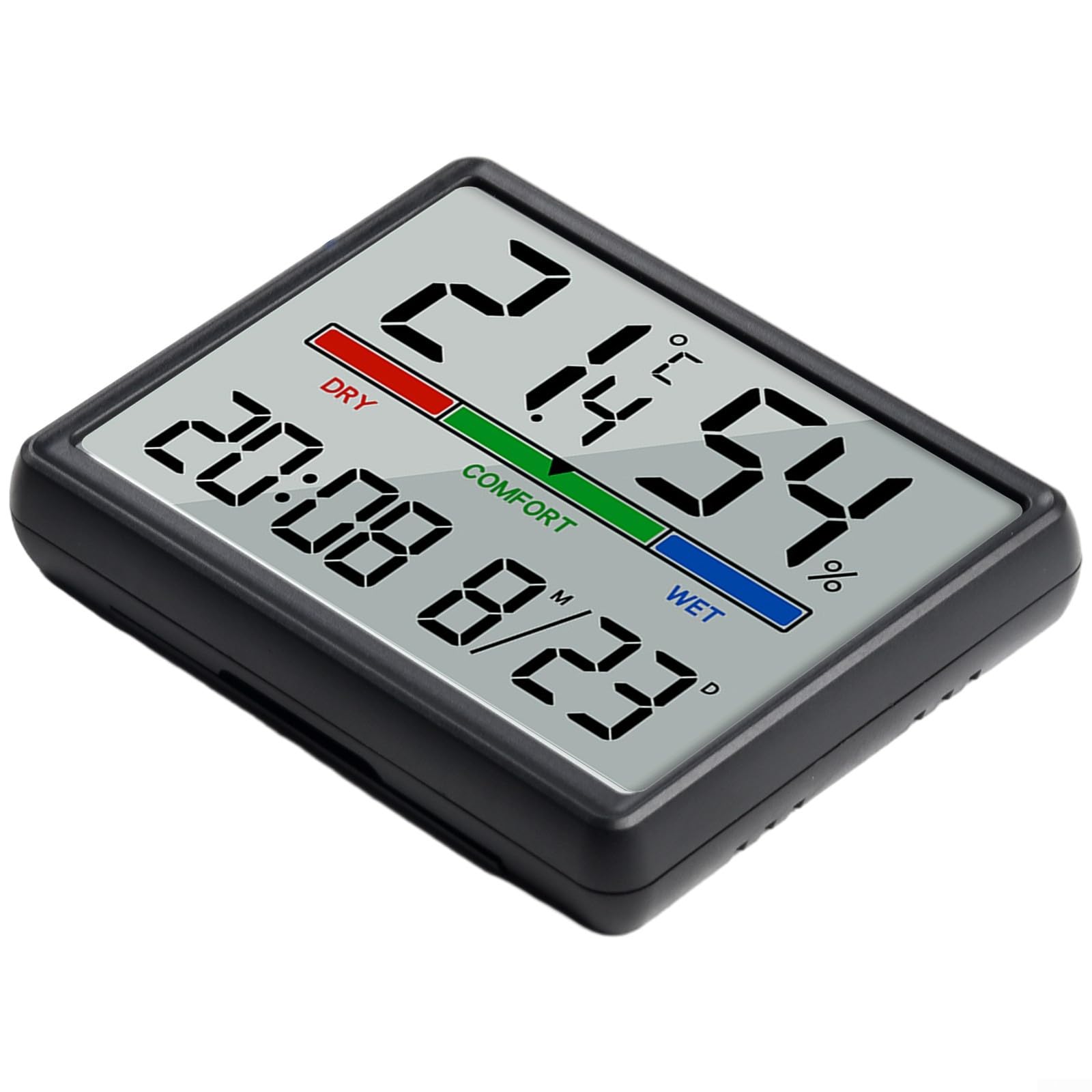 Reloj digital de pared, LCD multifuncional reloj electrónico de temperatura, reloj grande ajustable para la escuela, hogar, oficina, cocina (negro)