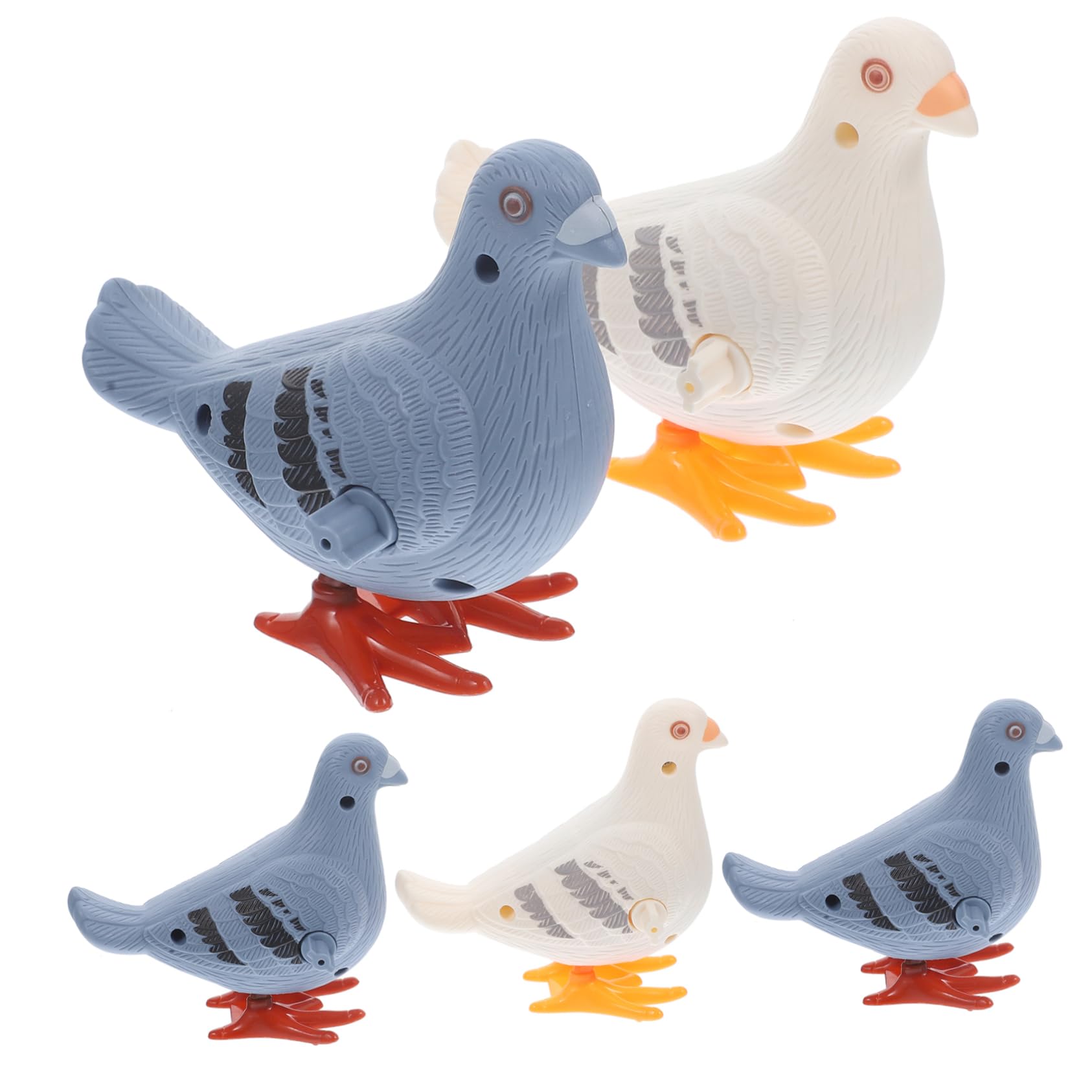 SUPVOX 5pcs Vintage Wind-up Pigeon Toys Small Clockwork Pigeon Figurine Toys for Boys and Girls Random