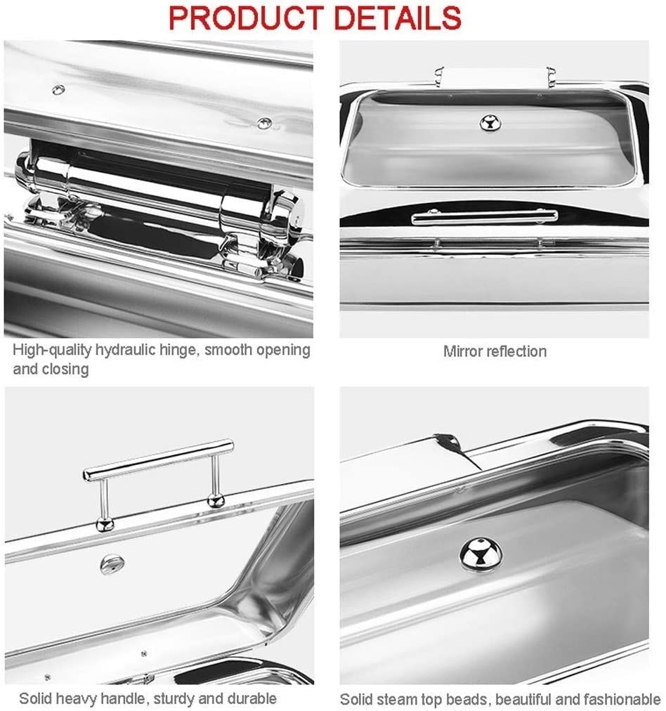 Scaldavivande Elettrico per Buffet, Ideale per Feste e Buffet. Scaldavivande Elettrico in Acciaio Inox con Vassoio riscaldante, 9 Litri, Set da Buffet con scaldaviv,GN 1/1