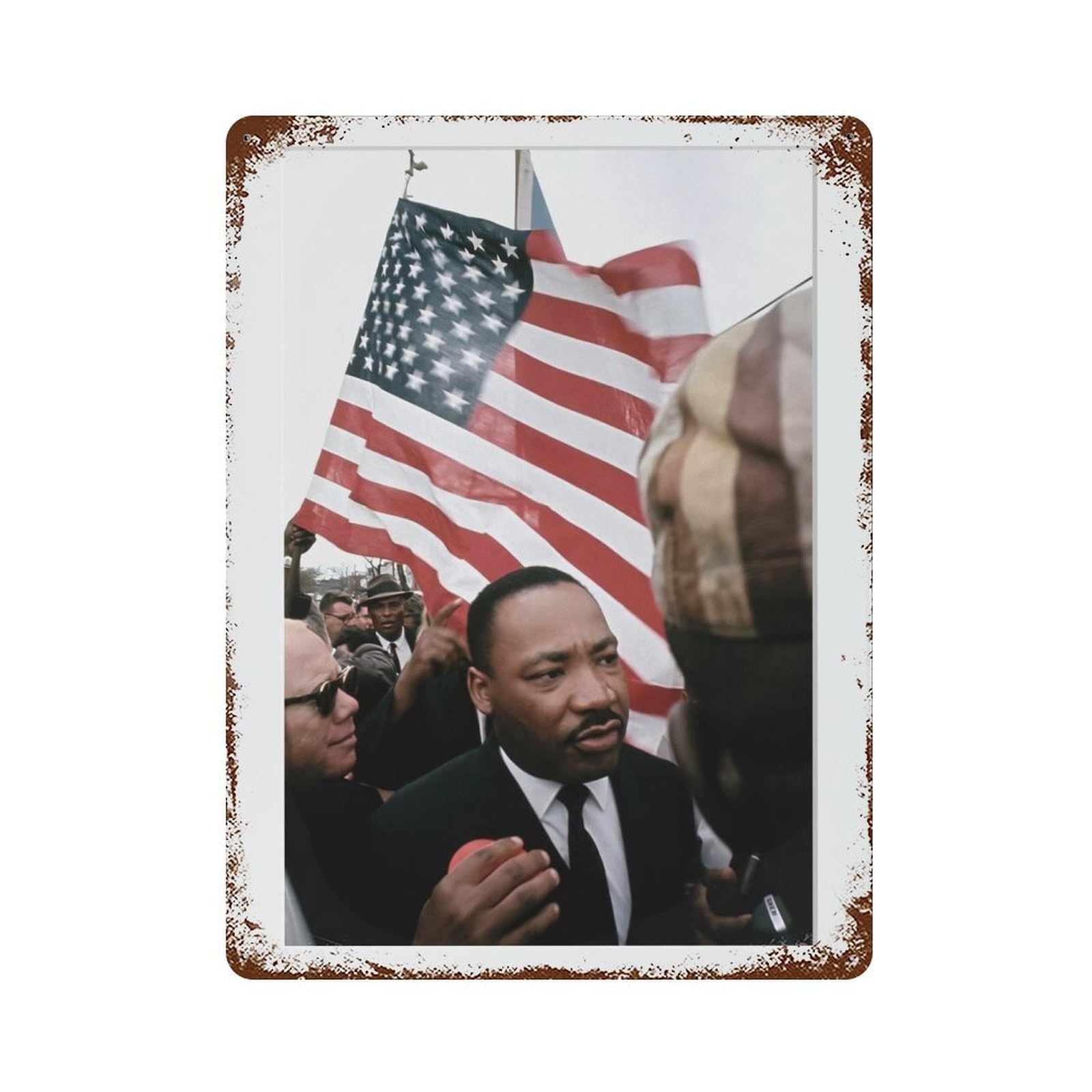 xiaoxiaoshen Min Luther King Jr, American Flag Wall Decor Art Metal Tin Poster Modern Home Decor Art Home Bar Shop Decorations Vintage Sign 40x30cm