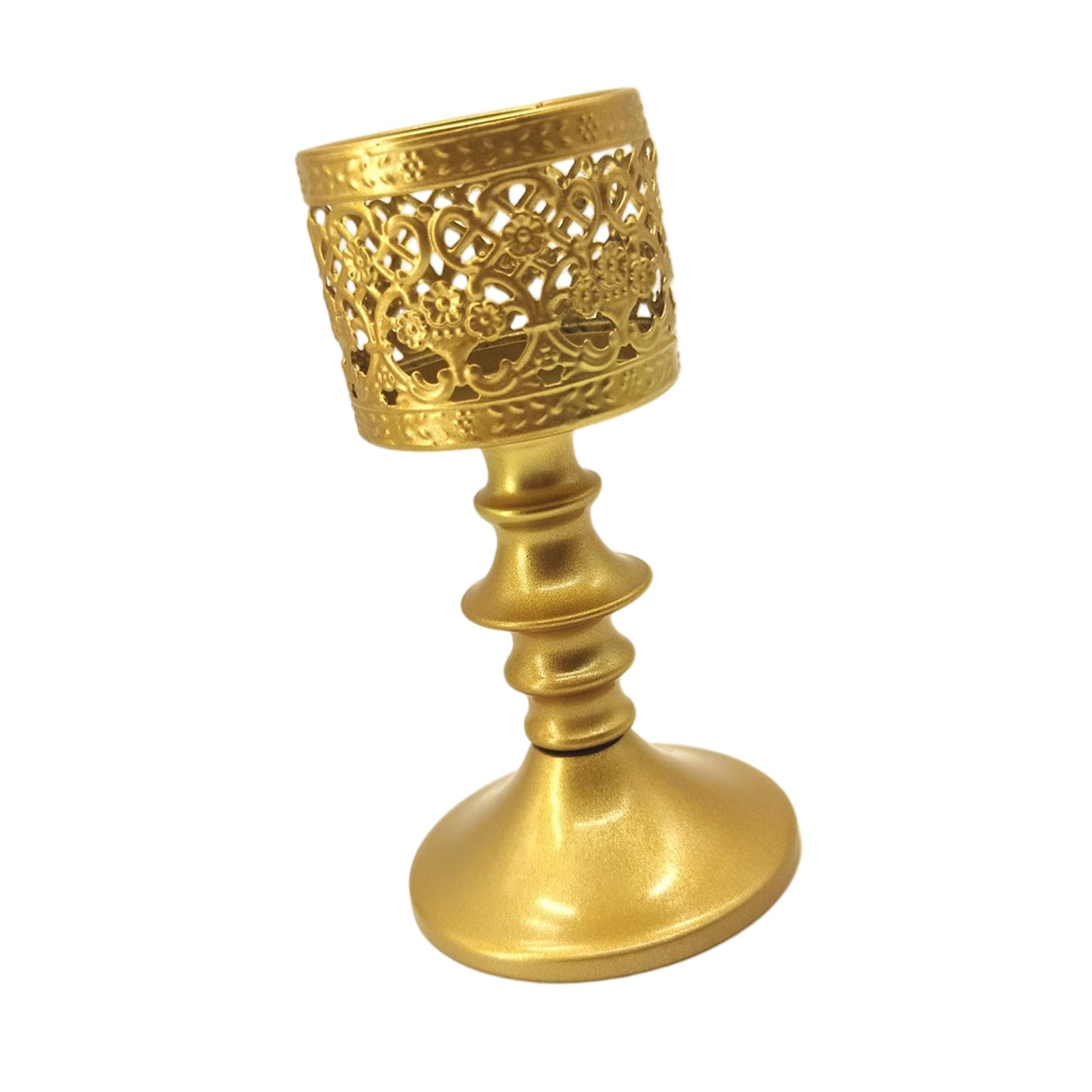 Decorative Wrought Iron Tealight Holders with Artistic Openwork Pattern Eid Ramadans Stand for Wedding Decoration European Holders