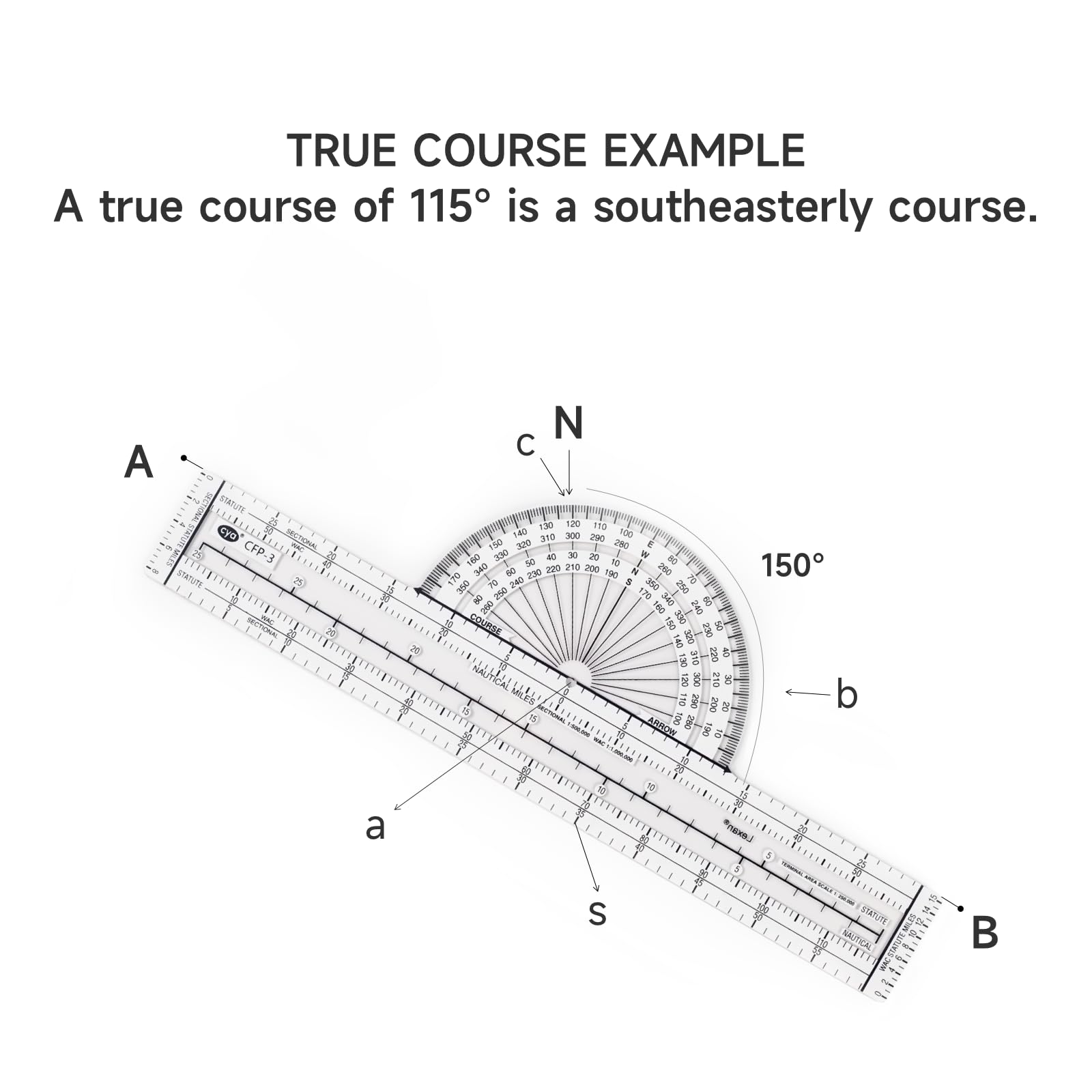 CYA Micro Traceur Fixe Aviation pour Pilotes de Vol, 8 Pouces, Navigation VFR/IFR, CFP-3