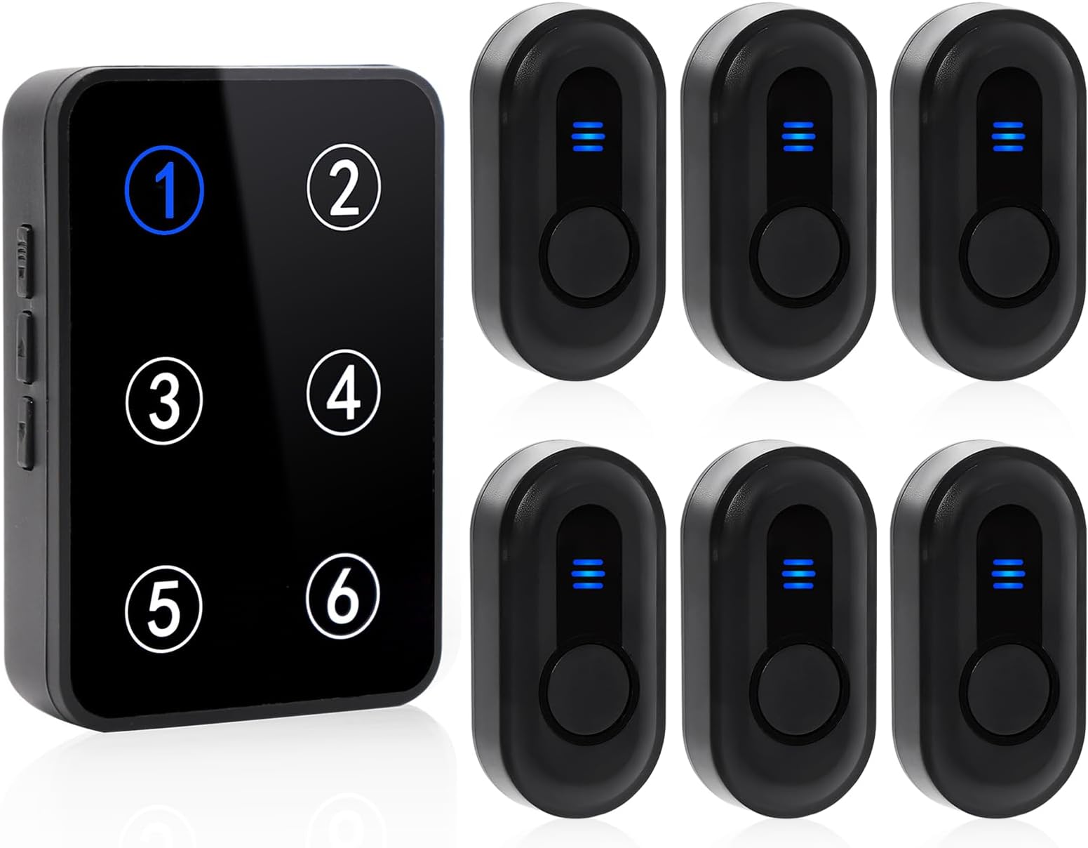 Wireless Nurse Calling Button, Nurse Calling System, 500ft Range for Seniors/Patients/Disabled Home/Hospital/Clinic(6 Waterproof Search Buttons and 1 Receiver)