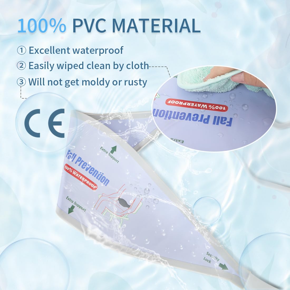 Cintura antiscivolo per sedia da doccia per anziani, cinghia universale con fibbia per panca da bagno, forniture per assistenza infermieristica per pazienti disabili, prevenzione delle cadute