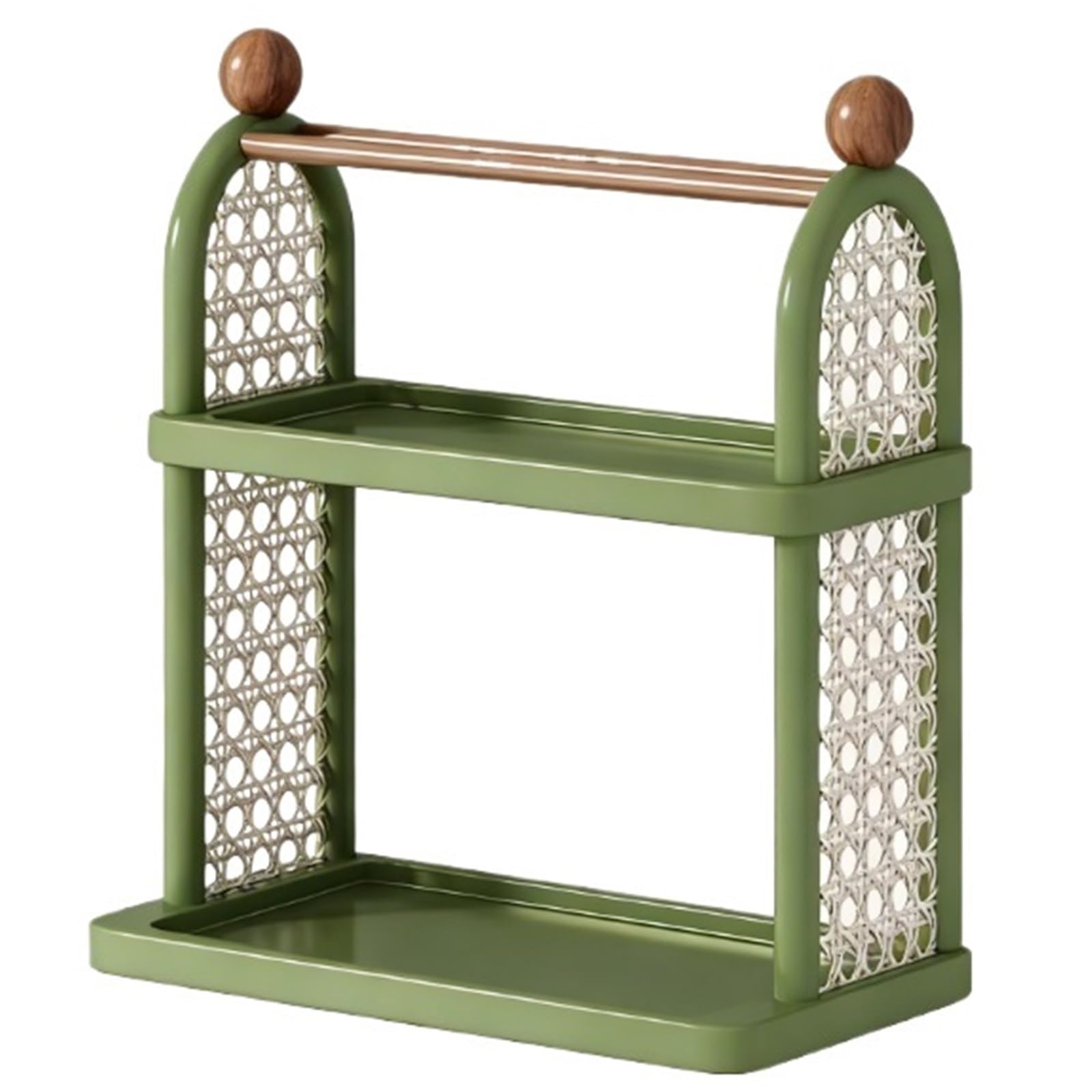 CYairong-22 Cup Display Shelf Desktop Cup Holder Storage Table top Double-Layer Display Rack Placement Coffee Mug Display Rack(Green)