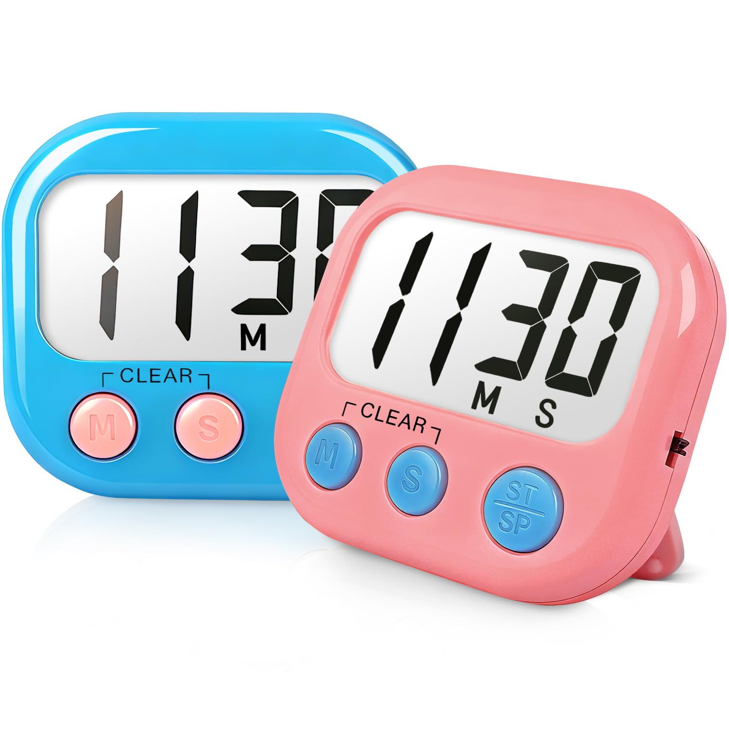 Photo 1 of 1 Pack Classroom Timers for Teachers Kids Large Magnetic Digital Timer Blue Pink