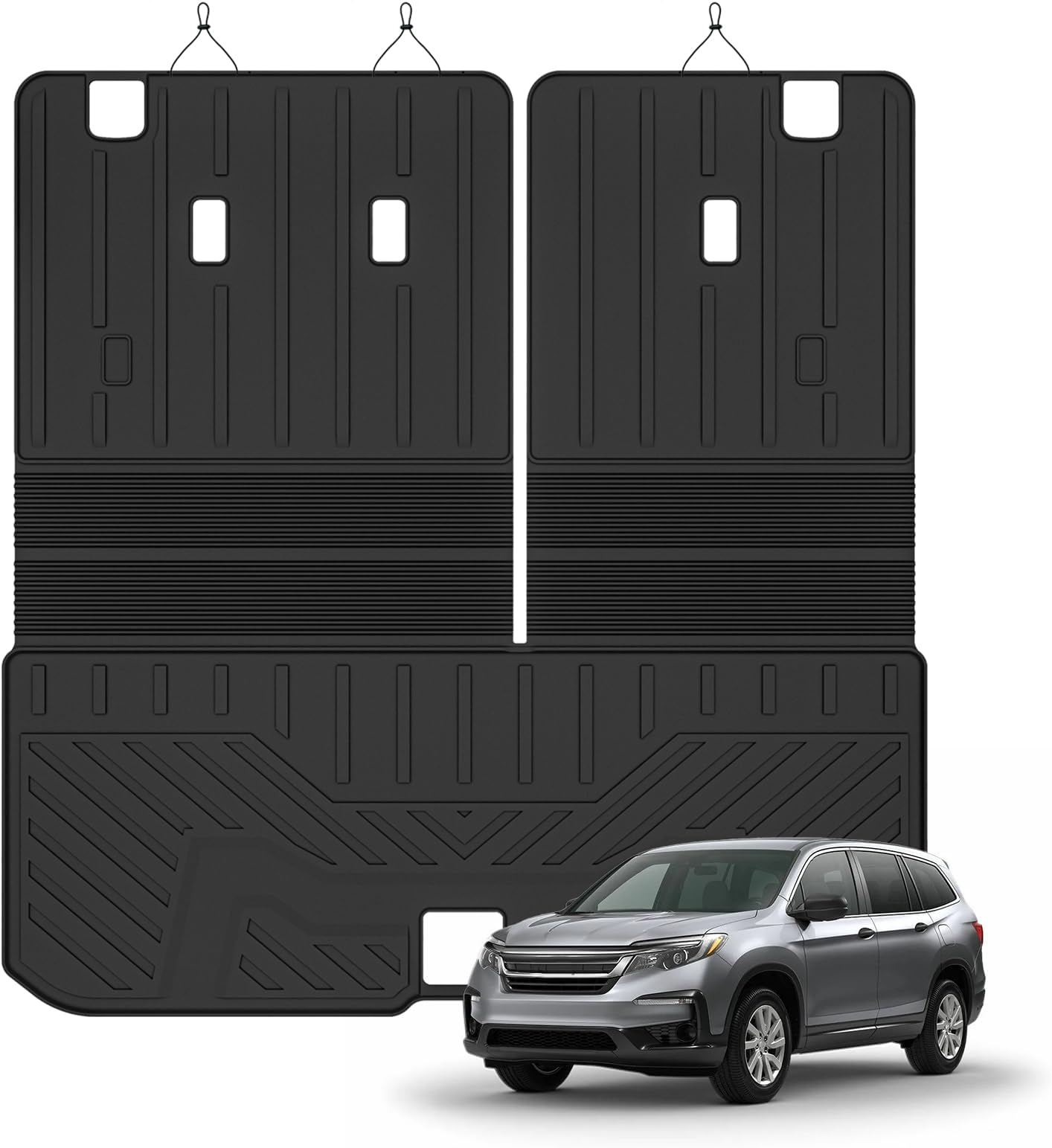 Cargo Mat for 2016-2025 Honda Pilot, All Weather TPE Cargo Liner with Backrest Mats Protectors for Honda Pilot Trunk Mat Accessories