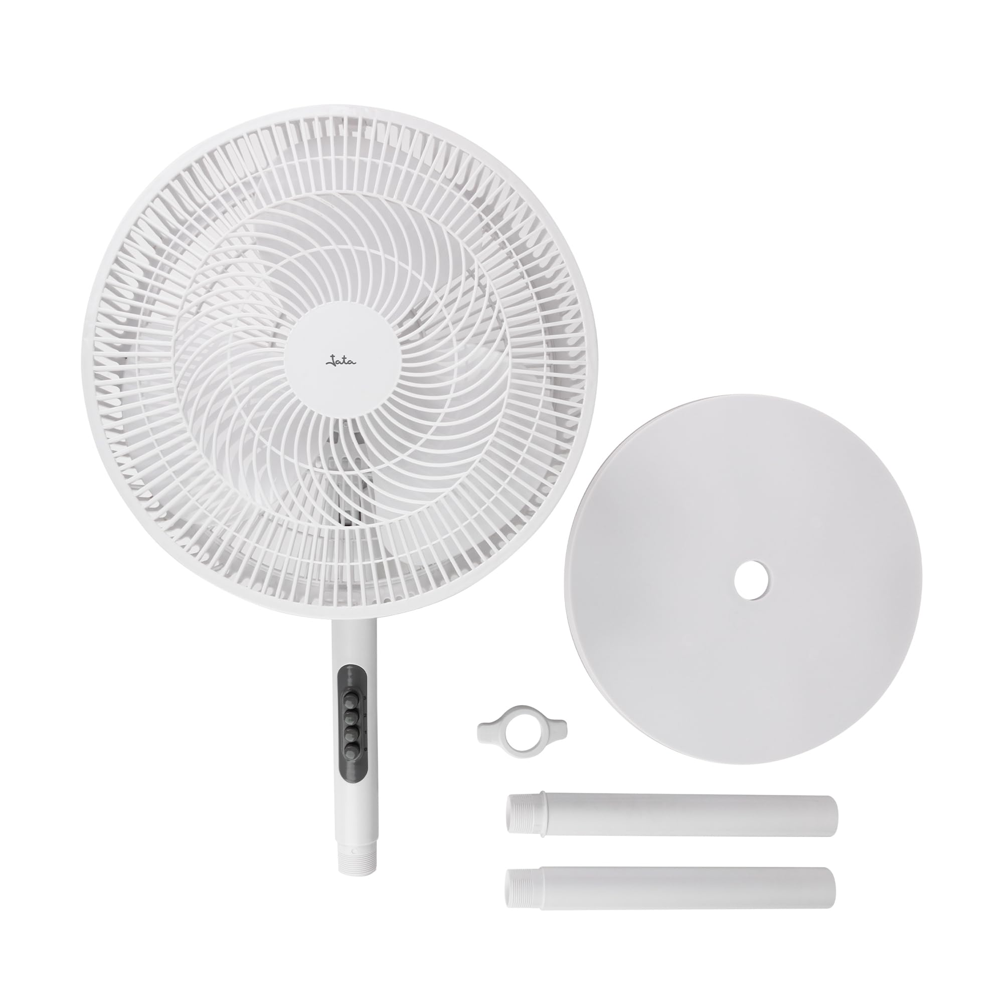 JATA JVVP3061 - Ventilador de Pie 50 W, Ventilador Oscilante Silencioso 40 cm, 3 Velocidades, Altura Regulable 1,25 m, Gran Caudal de Aire 2663 m³/h, para Hogar y Dormitorio