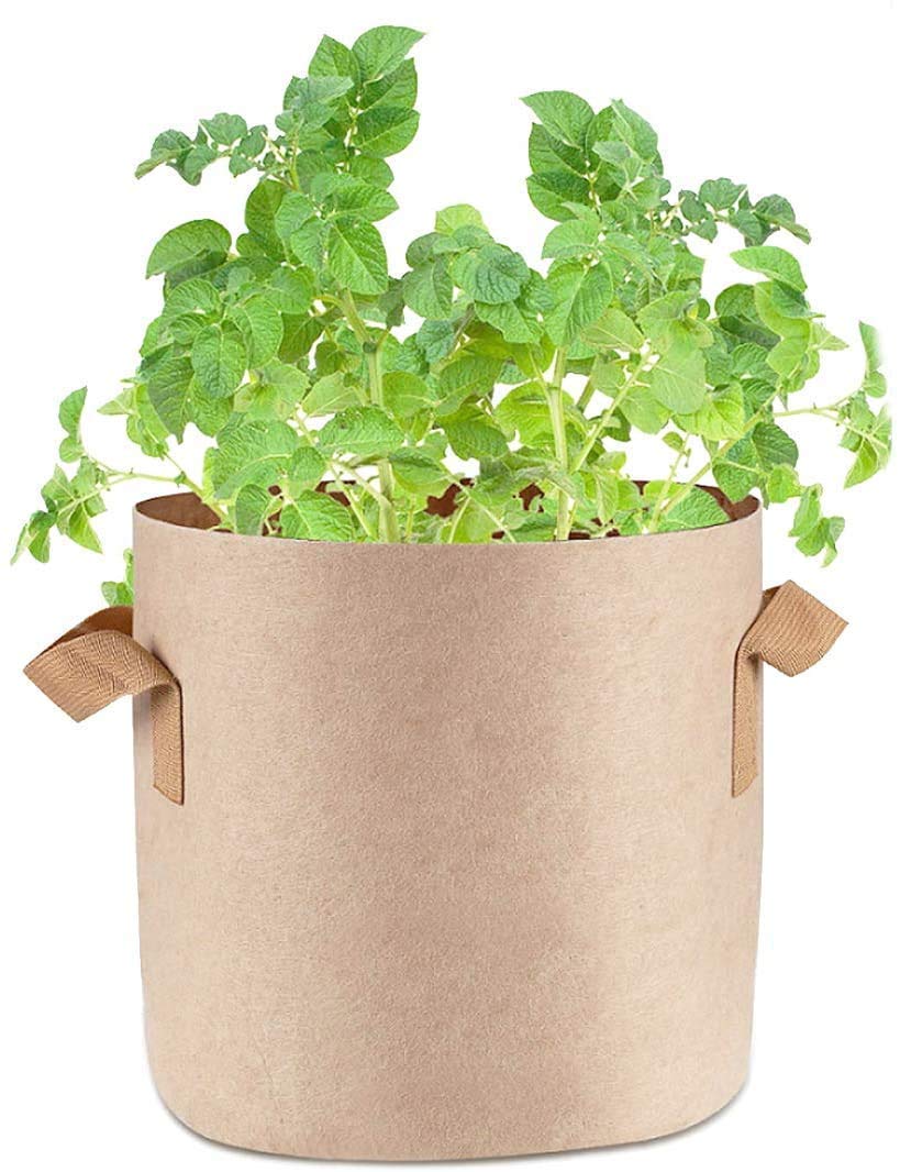 BestMartGrow Tan Bags 30 Gallon 6 Pack Garden Vegetable Planter Pot with Handles Tomato Planter Bags Thickened Non-Woven Fabric Pots